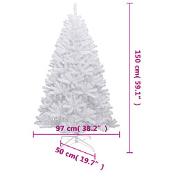 vidaXL Sapin de Noël artificiel à charnières avec neige floquée 150 cm pas cher