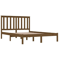 Avis vidaXL Cadre de lit sans matelas marron miel bois massif 120x200 cm