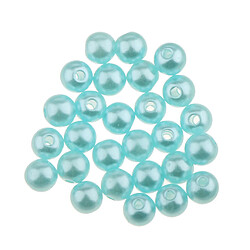 Avis 200pcs imitation perle perle lâche entretoise avec petit trou bricolage artisanat 6mm bleu