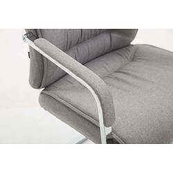 Acheter Decoshop26 Chaise de visiteur XXL sans roulettes confortable et design en tissu gris clair BUR10696