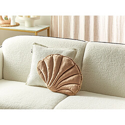 Beliani Coussin CONSOLIDA Velours Unicolore Beige sable