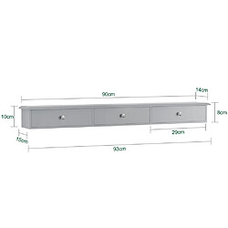 Avis SoBuy FRG43-L-HG Étagère Murale 3 Tiroirs Armoire à Clés Porte-clés Meuble d'Entrée de Rangement