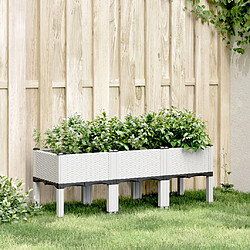 vidaXL Jardinière avec pieds blanc 120x40x42 cm PP