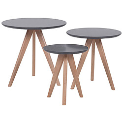 Beliani Table ronde Table basse MDF Gris VEGAS