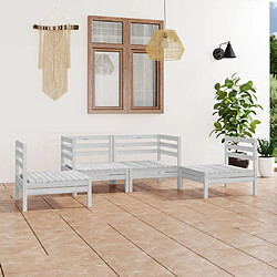 Maison Chic Salon de jardin 4 pcs - Table et chaises d'extérieur - Mobilier/Meubles de jardin Moderne Blanc Bois de pin massif -MN98083