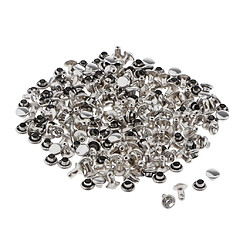 100pcs artisanat en cuir de bouton de bouton pression pour accessoires de vêtement argent 6mm