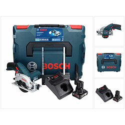 Bosch GKS 12V-26 Professional Scie circulaire sans fil 85mm avec boîtier L-Boxx + 1x Batterie GBA 6,0 Ah + Chargeur GAL 1230 CV