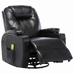 Avis vidaXL Fauteuil à bascule de massage Noir Similicuir