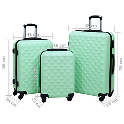 vidaXL Ensemble de valises rigides 3 pcs Menthe ABS pas cher