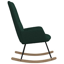 Avis vidaXL Chaise à bascule Vert foncé Tissu