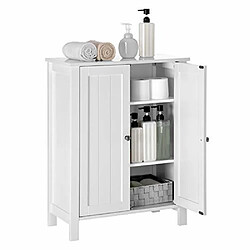 Avis VASAGLE Meuble de Salle de Bain Meuble de Rangement 2 Portes battantes 3 cassier Séparateurs Amovibles Dimensions du Produit: 60 x 30 x 80 cm Blanc BCB60W