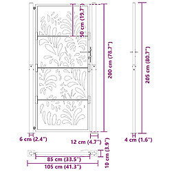 vidaXL Porte de jardin acier résistant aux intempéries design vagues pas cher