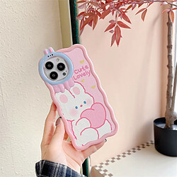 GUPBOO Étui pour iPhone13 Love Rabbit coque de téléphone portable mignonne fille anti-chute douce