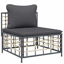 Maison Chic Salon de jardin 6 pcs + coussins - Mobilier/Meubles de jardin - Table et chaises d'extérieur anthracite résine tressée -MN41272 pas cher