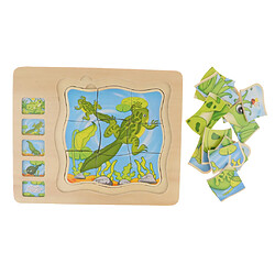 Grenouille en bois bloc animaux Puzzle Conseil Montessori jouet assorti