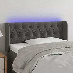 Maison Chic Tête de lit scandinave à LED,meuble de chambre Gris foncé 93x16x78/88 cm Velours -MN98842