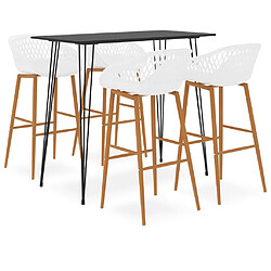 vidaXL Ensemble de bar 5 pcs Noir et blanc