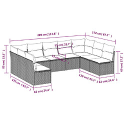 Avis Maison Chic Salon de jardin avec coussins 9 pcs, Ensemble Tables et chaises de jardin, marron résine tressée -GKD218766