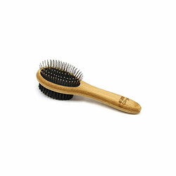 Paris Prix Brosse de Toilettage en Bambou Double Face 19cm Naturel