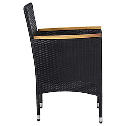 Acheter Maison Chic Lot de 2 Chaises de salle à manger de jardin - Fauteuil d'extérieur Résine tressée Noir -MN59261