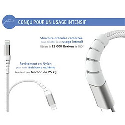 Avis Force Power Câble Renforcé USB A/Lightning 3m - 2.4A Blanc Blanc