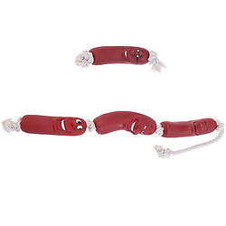 Jouets pour chien Sausage Squeaky Healthy Latex Sausage On Rope Home & Kitchen