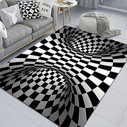 Avis Universal 3D Swirl Illusion Noir Blanc Zone Tapis Tapis non coulissant Listings Chambre Chambre Porteur Résumé Optique géométrique Tapis extérieur | Tapis(Le noir)