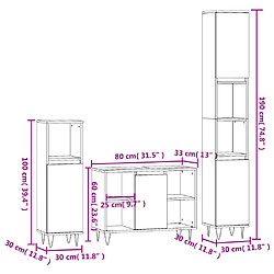 vidaXL Ensemble de meubles de salle de bain 3 pcs Chêne marron pas cher
