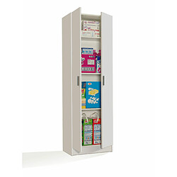 MIRAKEMUEBLE Use Armoire 2 portes - Blanc Blanc