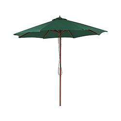 Beliani Parasol de jardin en bois avec toile verte d 270 cm TOSCANA