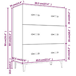 vidaXL Buffet noir 69,5x34x90 cm bois d'ingénierie pas cher