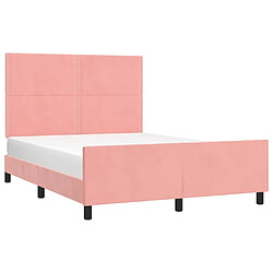 Avis Maison Chic Cadre/structure de lit avec tête de lit pour adulte - Lit Moderne Chambre Rose 140x190 cm Velours -MN49297