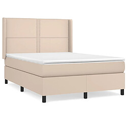 vidaXL Sommier à lattes de lit avec matelas Cappuccino 140x200 cm