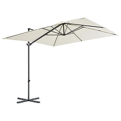 vidaXL Parasol de jardin avec base portable sable