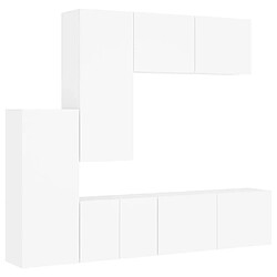 vidaXL Unités murales TV 5 pcs blanc bois d'ingénierie