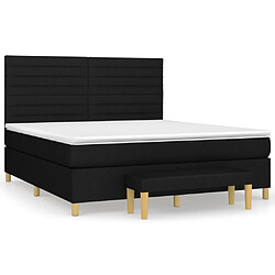 vidaXL Sommier à lattes de lit avec matelas Noir 160x200 cm Tissu