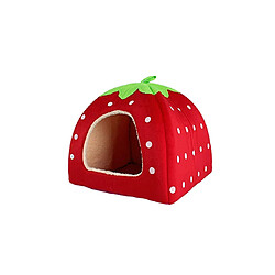 YP Select Strawberry Style Sponge House Pet Bed Dome Tent Warm Cushion Basket Rouge M