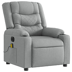 Avis vidaXL Fauteuil de massage inclinable électrique gris clair tissu