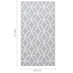 vidaXL Tapis d'extérieur Gris 120x180 cm PP pas cher