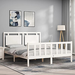 Avis Maison Chic Cadre/structure de lit avec tête de lit pour adulte - Lit Moderne Chambre blanc King Size bois massif -MN20081