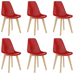 vidaXL Chaises à manger lot de 6 rouge plastique 