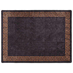 vidaXL Tapis lavable noir et doré 400x300 cm antidérapant