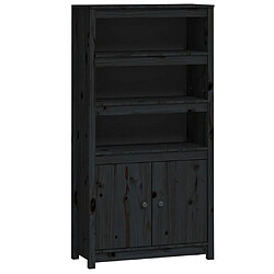 vidaXL Buffet haut Noir 80x35x154 cm Bois massif de pin