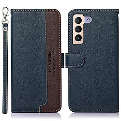 Etui en PU texture litchi, RFID blocking function avec support pour votre Samsung Galaxy S23 Plus 5G - bleu