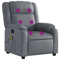 Maison Chic Fauteuil Relax pour salon, Fauteuil de massage inclinable Gris Similicuir -GKD62432