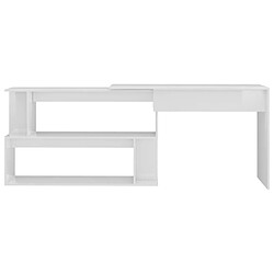 Acheter Maison Chic Bureau solide,Table de travail,Bureau d'ordinateur d'angle Blanc brillant 200x50x76 cm Aggloméré -GKD52924