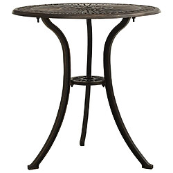 vidaXL Table de jardin Bronze 62x62x65 cm Aluminium coulé