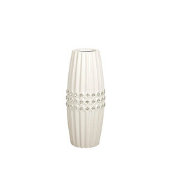 Vase Romimex Blanc Argenté Céramique 10 x 25 x 10 cm