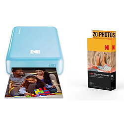 KODAK Pack Imprimante Photo Printer PM220 et cartouche MSC20 - Photos 5.4 * 8.6 cm, WIFI, Compatible avec iOS et Android - Bleu - BLEU