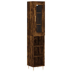 vidaXL Buffet haut Chêne fumé 34,5x34x180 cm Bois d'ingénierie